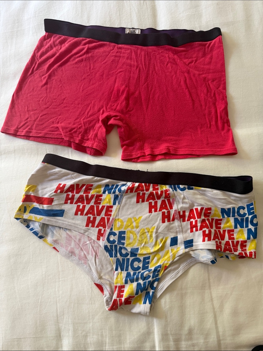 MeUndies Women's Red Boxer Briefs & Multicolor 'Have a Nice Day' Bikini Briefs